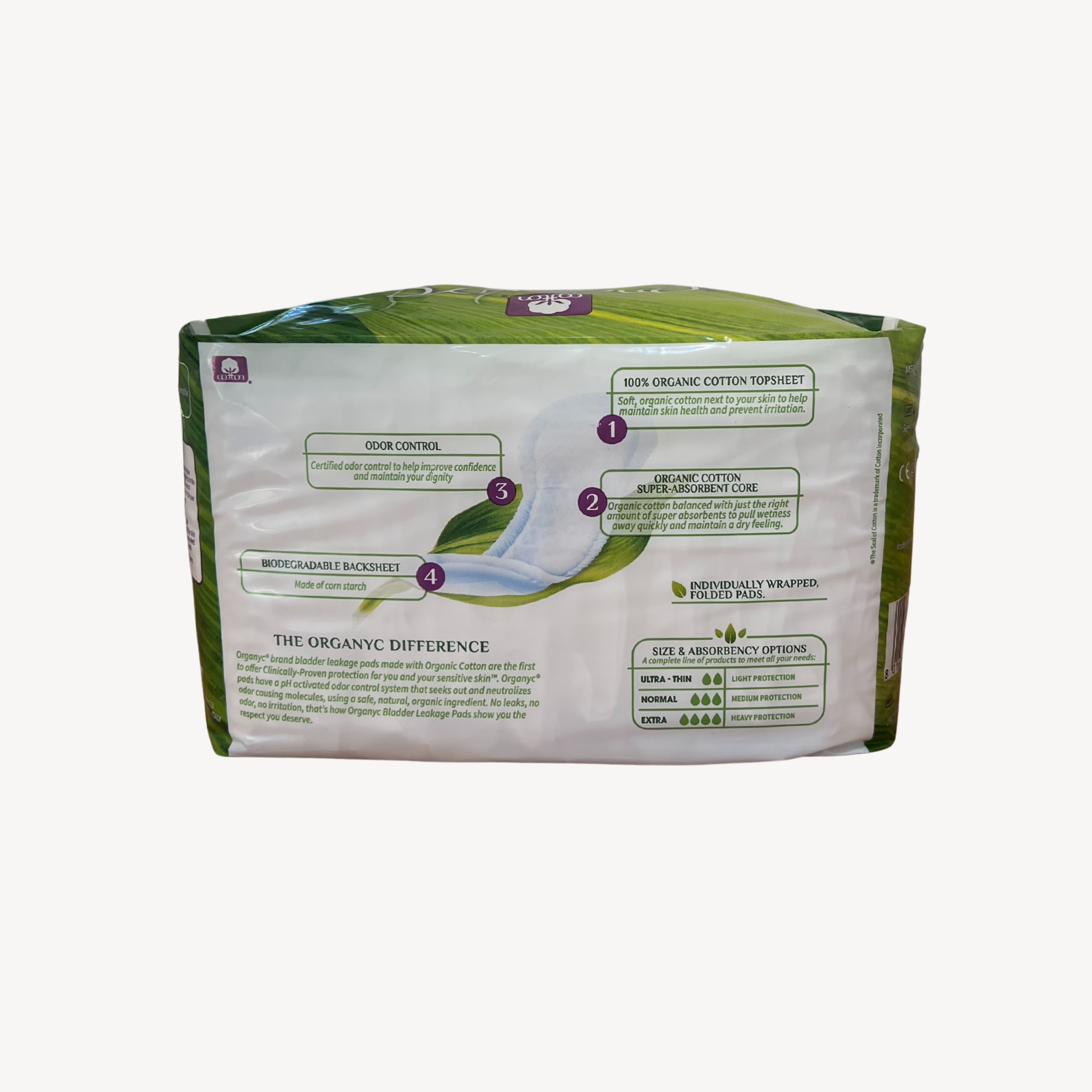 Organyc l Bladder Control Pads - Cotton Extra (10) Organic