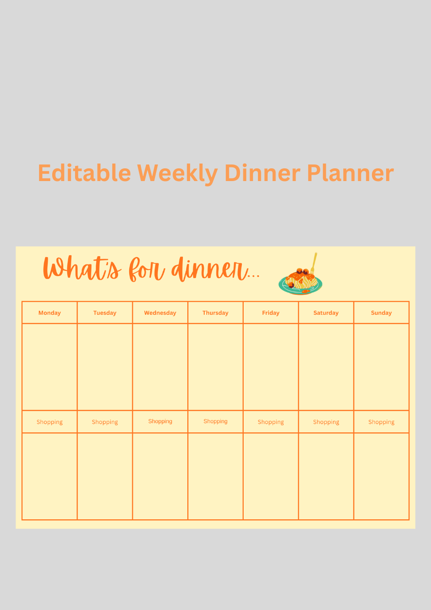 What's for Dinner (Editable Planner)