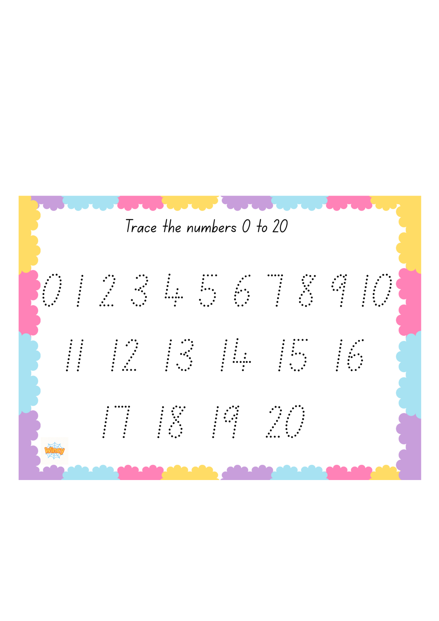 FREE DOWNLOAD! Trace the Numbers 0 to 20