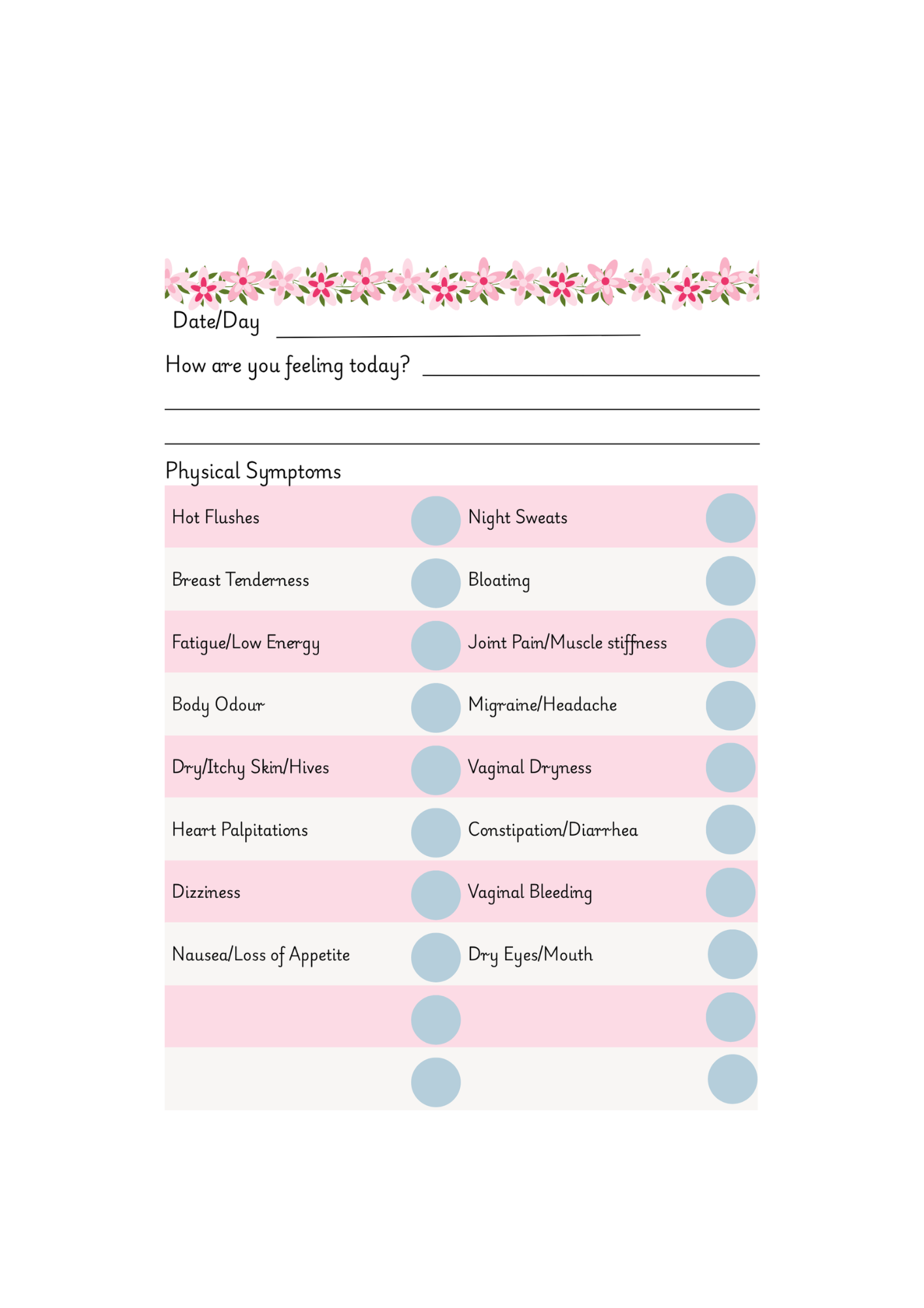 M Haven Menopause Journal (EBOOK & Online fill in Version of Journal)